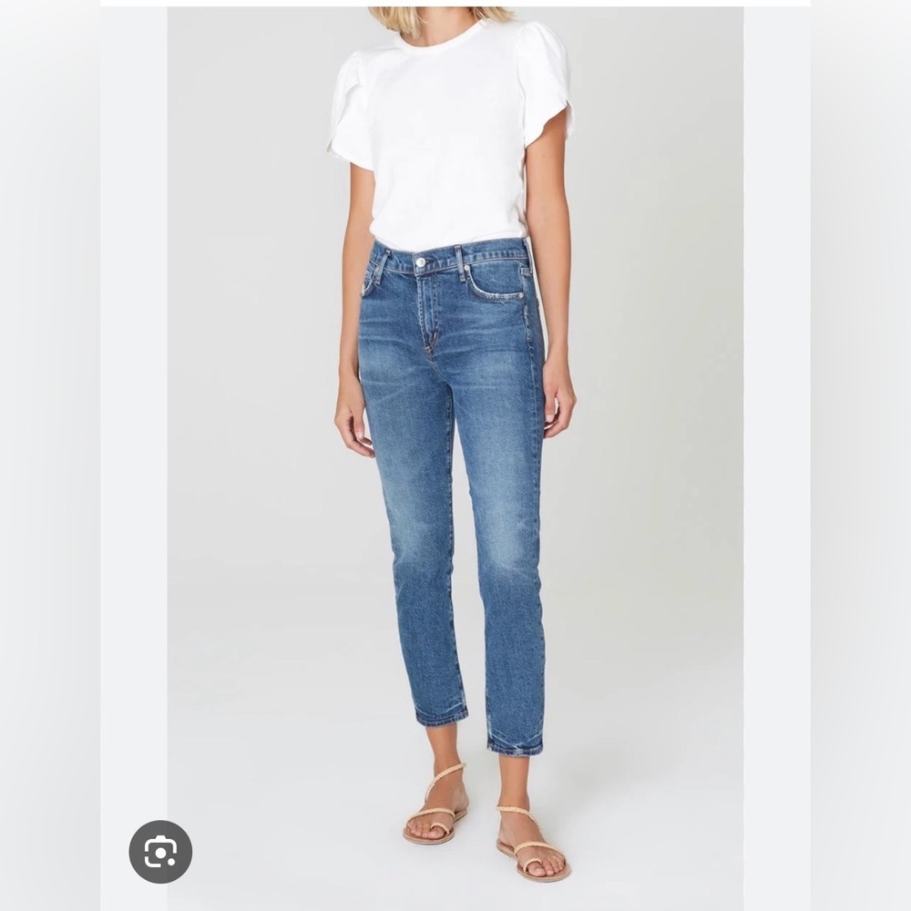 Citizens of Humanity Harlow Ankle Crop Mid Rise Slim Jeans Straight Leg Denim